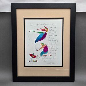 Story People 'Quiet Prayer' Framed Print Signed B Andreas 1994 Poetic Art